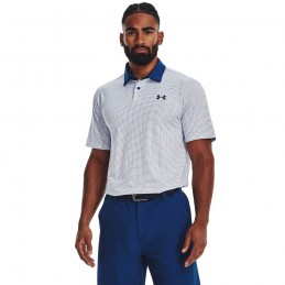 Under Armour T2G Printed heren golfpolo shirt wit-blauw kopen? Golf123