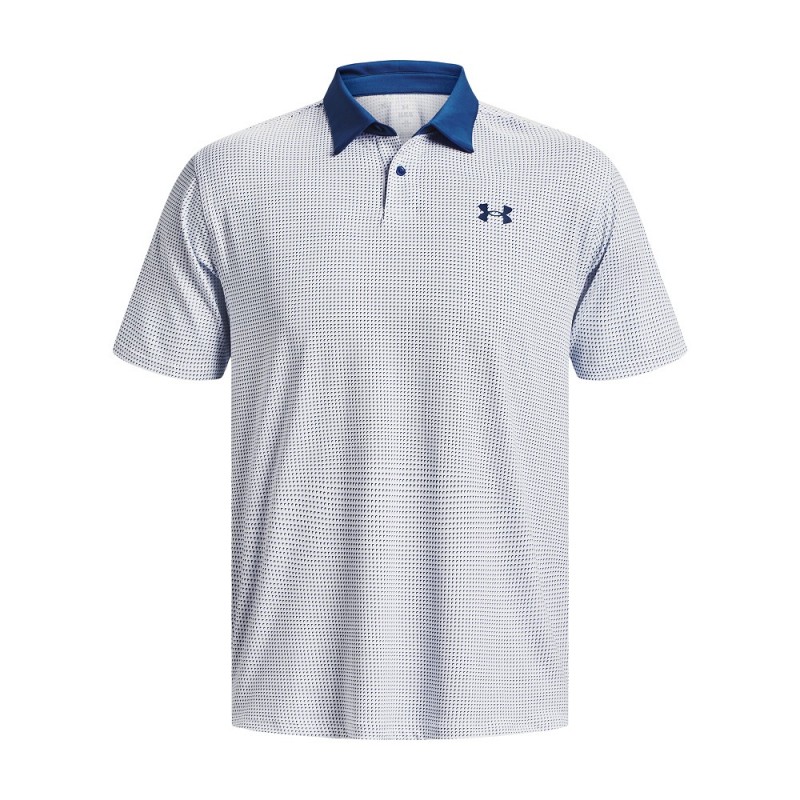 Under Armour T2G Printed heren golfpolo shirt wit-blauw kopen? Golf123